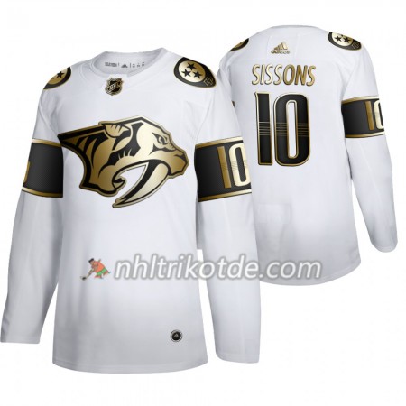 Nashville Predators Trikot Colton Sissons 10 Adidas 2019-2020 Golden Edition Weiß Authentic - Herren
